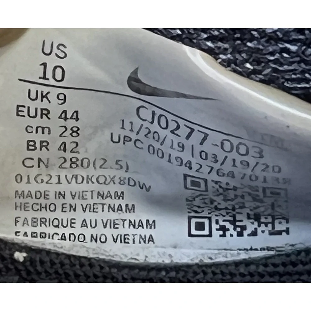 Nike Shoes Men Size 10 React Phantom Run 2 Running Slip On Black Sneakers